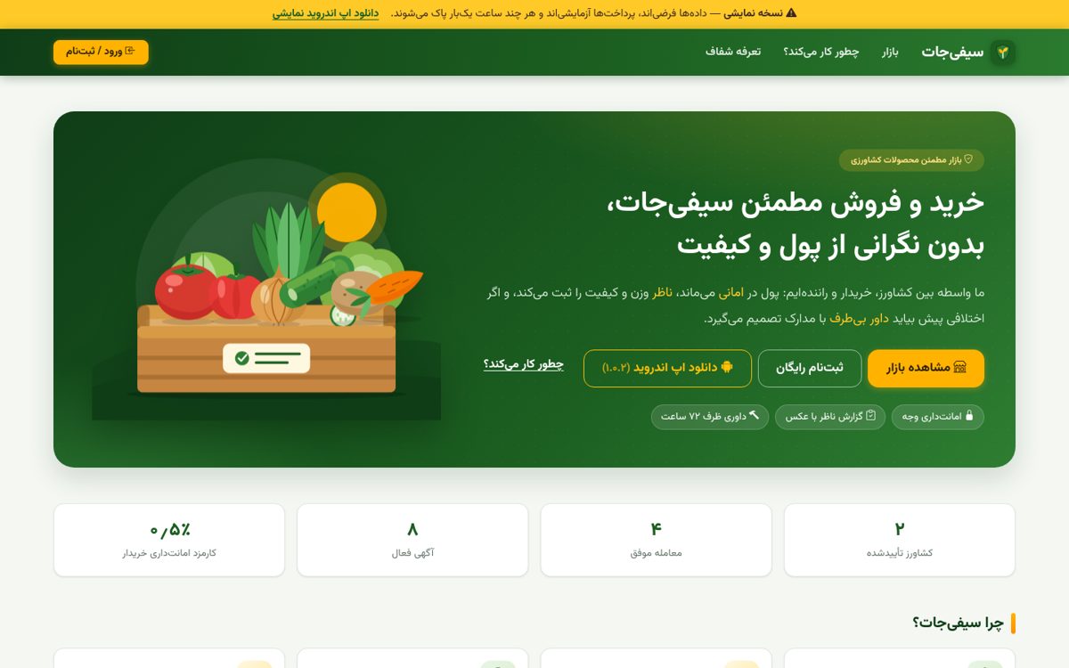 سیفی‌جات — بازار محصولات کشاورزی